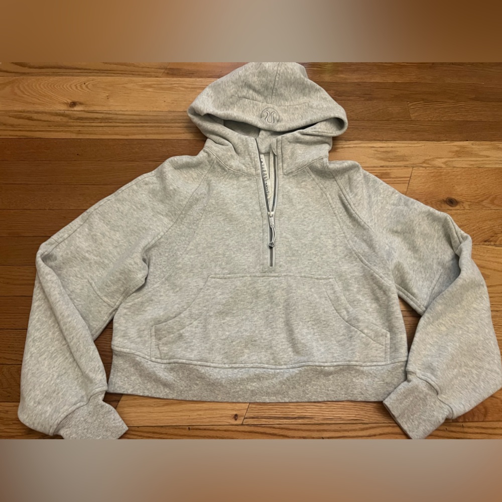 Lululemon Athletica Heather Grey Scuba Oversized Half-Zip Hoodie XS/S